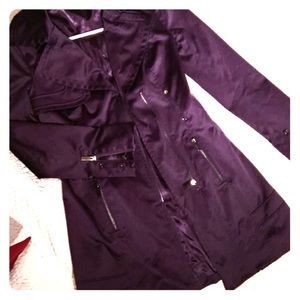 BEBE purple satin Jacket pristine condition!